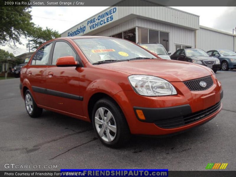 Sunset Orange / Gray 2009 Kia Rio LX Sedan