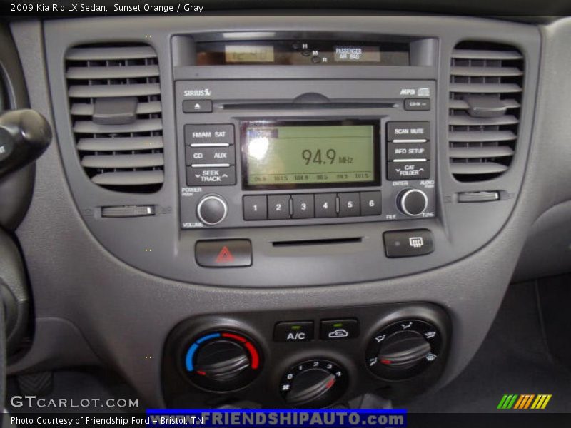 Sunset Orange / Gray 2009 Kia Rio LX Sedan