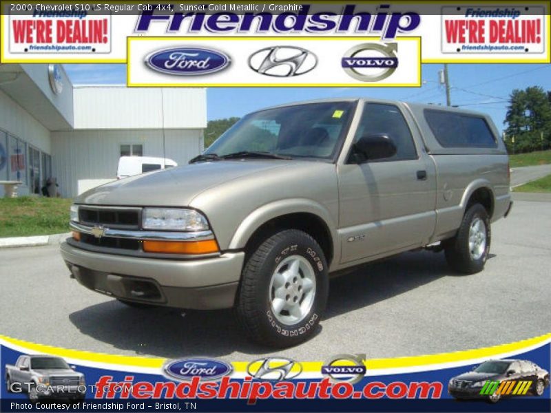 Sunset Gold Metallic / Graphite 2000 Chevrolet S10 LS Regular Cab 4x4