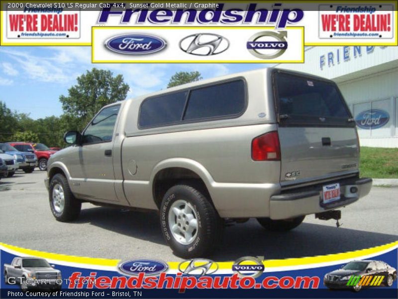 Sunset Gold Metallic / Graphite 2000 Chevrolet S10 LS Regular Cab 4x4