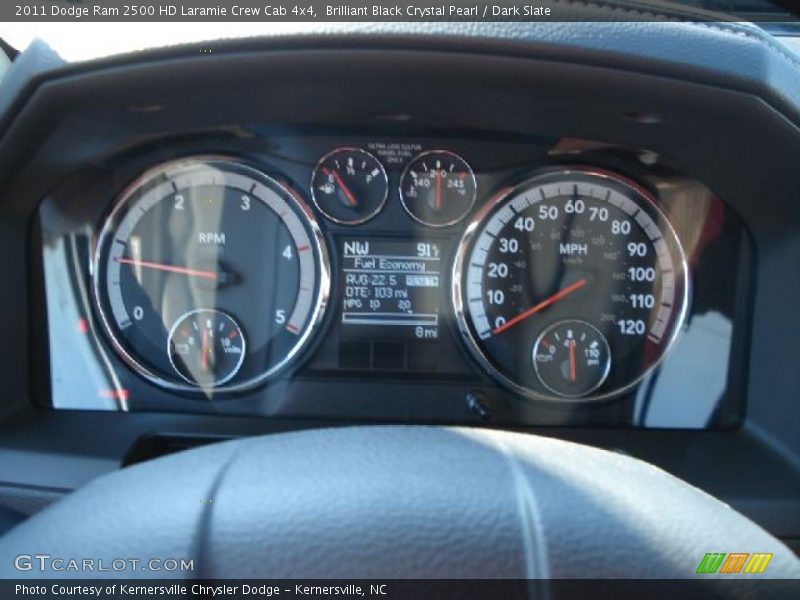 Brilliant Black Crystal Pearl / Dark Slate 2011 Dodge Ram 2500 HD Laramie Crew Cab 4x4