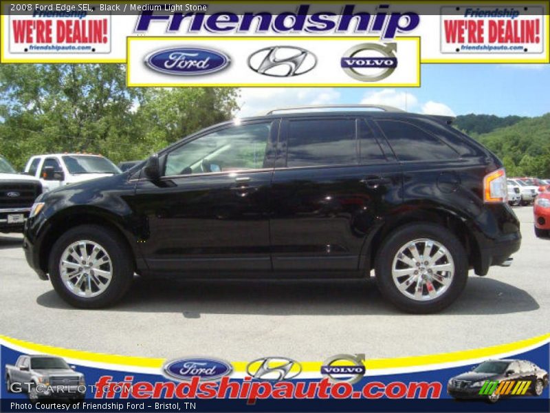 Black / Medium Light Stone 2008 Ford Edge SEL