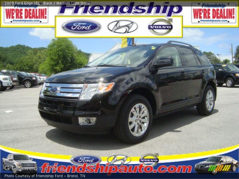 Black / Medium Light Stone 2008 Ford Edge SEL