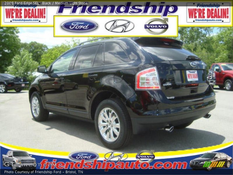 Black / Medium Light Stone 2008 Ford Edge SEL