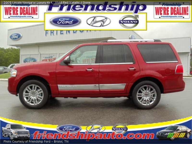 Vivid Red Metallic / Stone 2008 Lincoln Navigator Luxury 4x4
