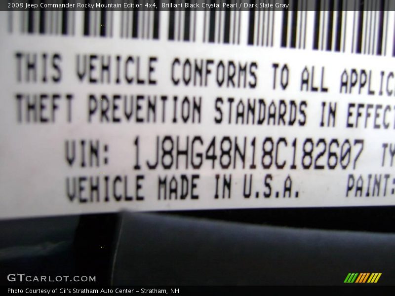 Brilliant Black Crystal Pearl / Dark Slate Gray 2008 Jeep Commander Rocky Mountain Edition 4x4