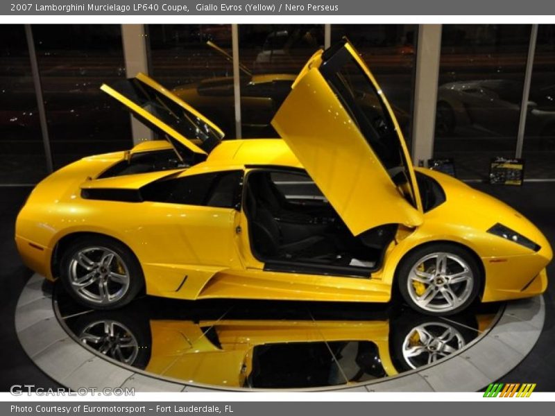 Giallo Evros (Yellow) / Nero Perseus 2007 Lamborghini Murcielago LP640 Coupe