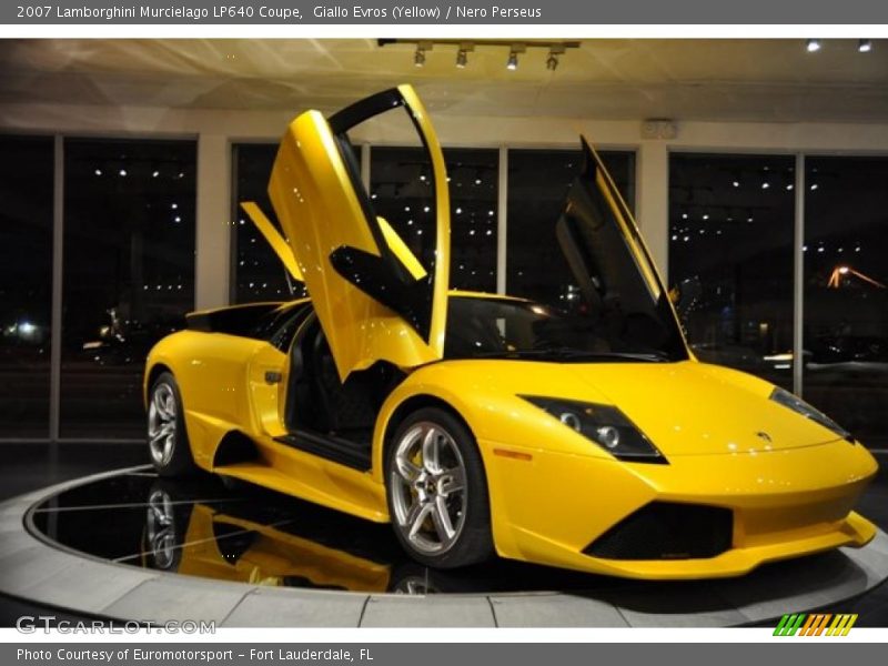 Giallo Evros (Yellow) / Nero Perseus 2007 Lamborghini Murcielago LP640 Coupe