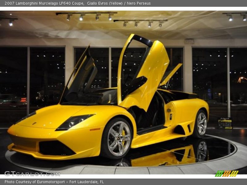 Giallo Evros (Yellow) / Nero Perseus 2007 Lamborghini Murcielago LP640 Coupe