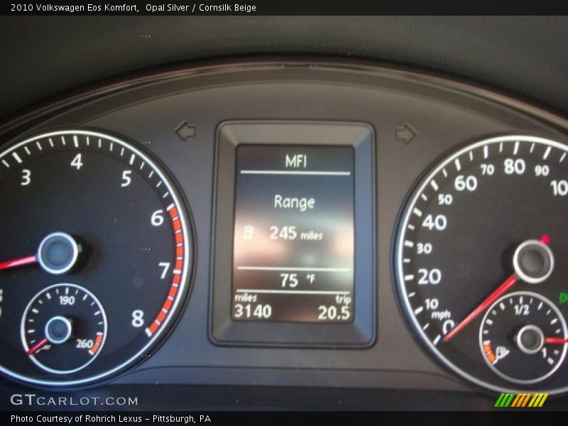 Opal Silver / Cornsilk Beige 2010 Volkswagen Eos Komfort