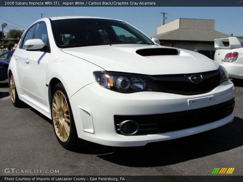 Aspen White / Carbon Black/Graphite Gray Alcantara 2008 Subaru Impreza WRX STi