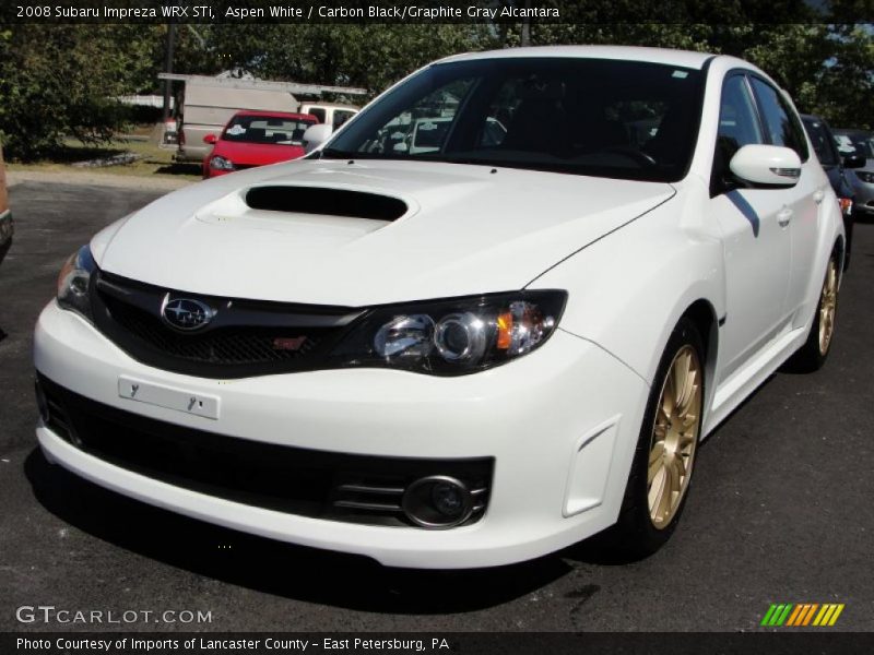 Aspen White / Carbon Black/Graphite Gray Alcantara 2008 Subaru Impreza WRX STi