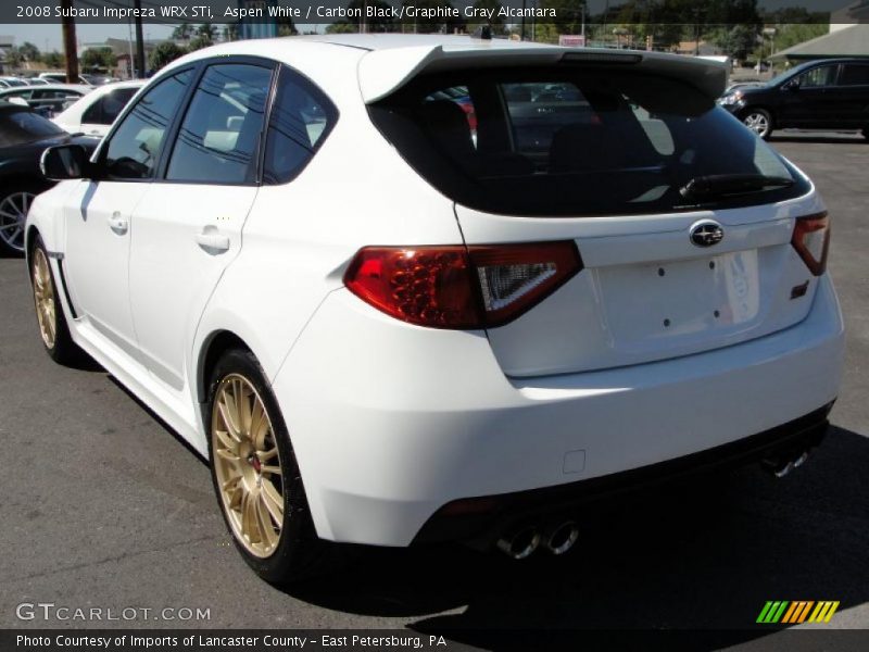 Aspen White / Carbon Black/Graphite Gray Alcantara 2008 Subaru Impreza WRX STi