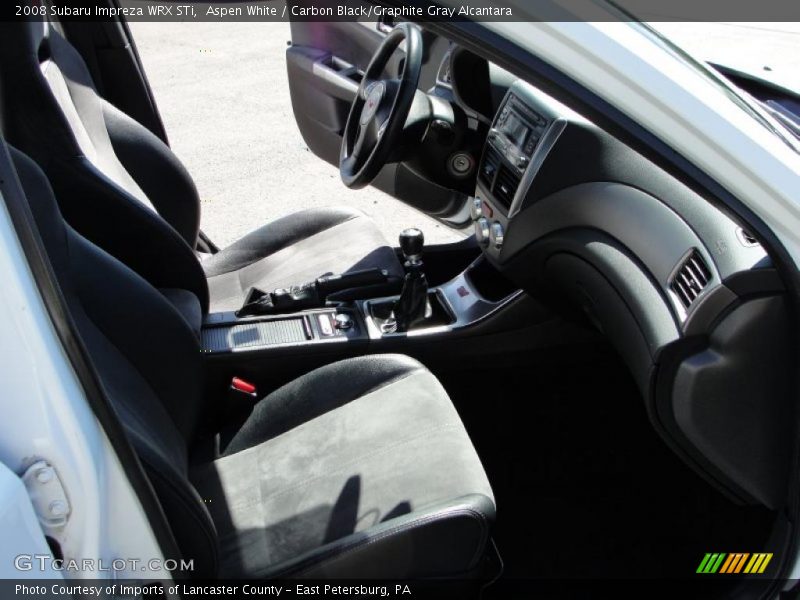 Aspen White / Carbon Black/Graphite Gray Alcantara 2008 Subaru Impreza WRX STi