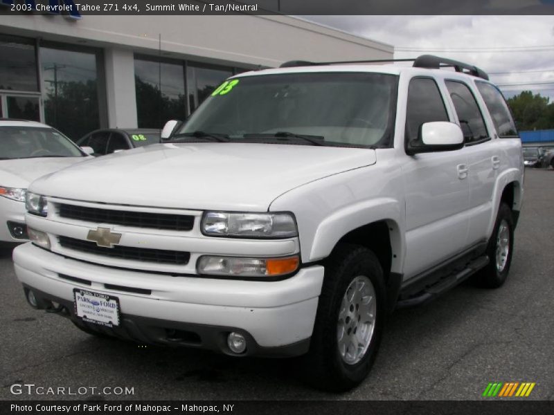 Summit White / Tan/Neutral 2003 Chevrolet Tahoe Z71 4x4