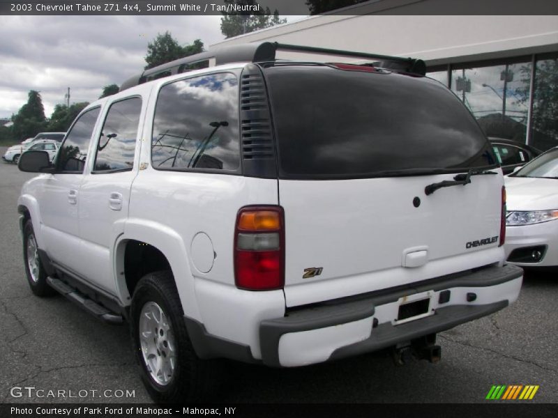 Summit White / Tan/Neutral 2003 Chevrolet Tahoe Z71 4x4