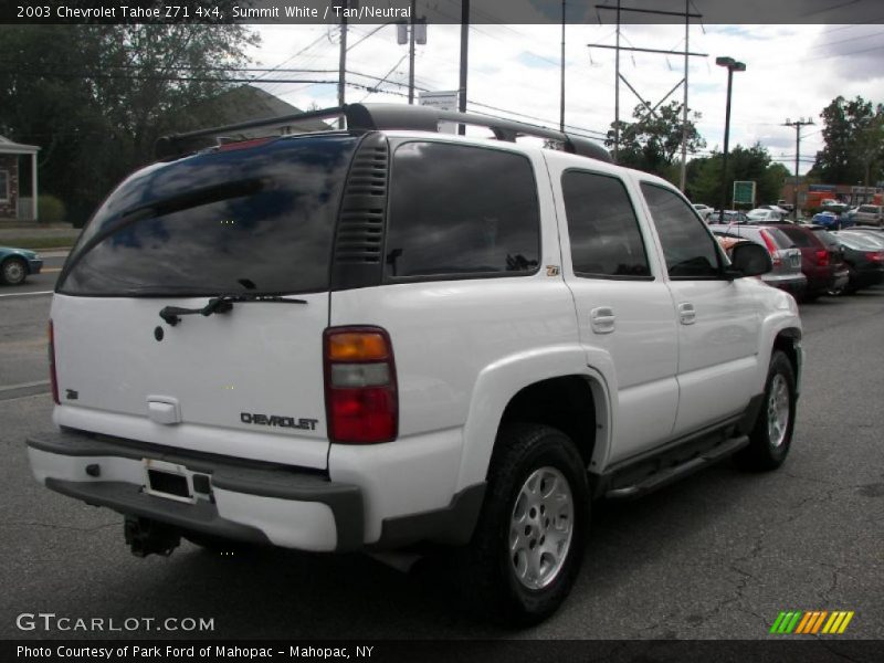 Summit White / Tan/Neutral 2003 Chevrolet Tahoe Z71 4x4