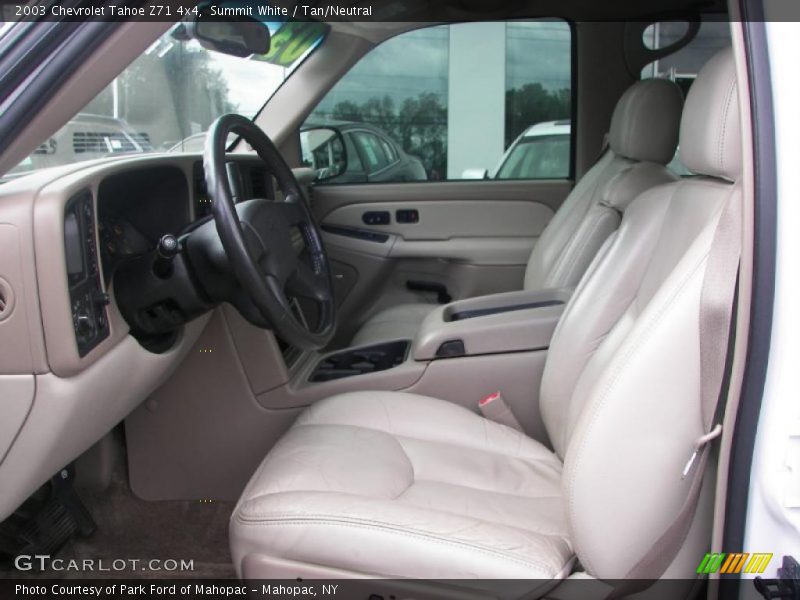 Summit White / Tan/Neutral 2003 Chevrolet Tahoe Z71 4x4