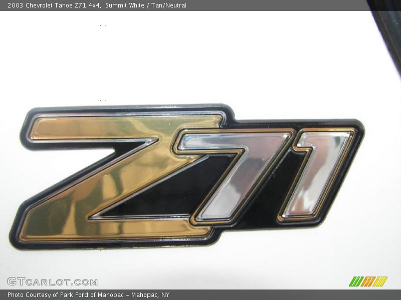 Summit White / Tan/Neutral 2003 Chevrolet Tahoe Z71 4x4
