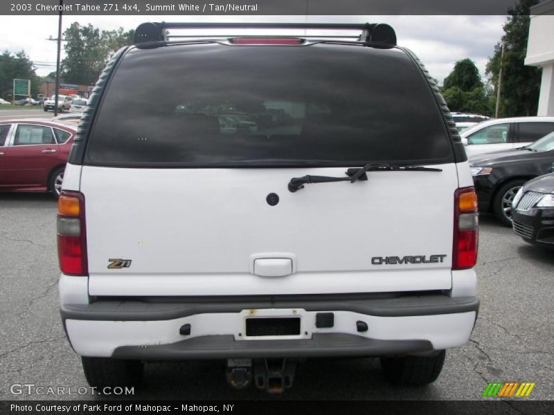 Summit White / Tan/Neutral 2003 Chevrolet Tahoe Z71 4x4