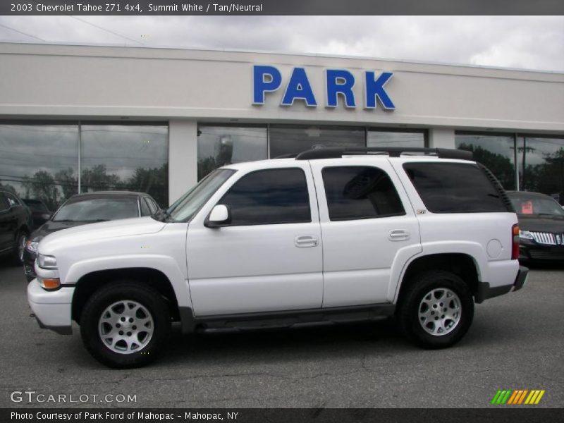 Summit White / Tan/Neutral 2003 Chevrolet Tahoe Z71 4x4