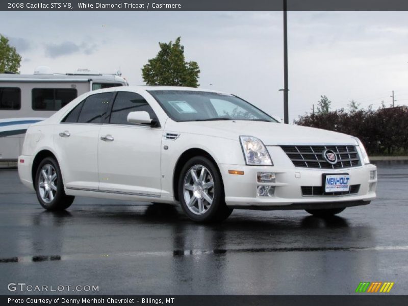 White Diamond Tricoat / Cashmere 2008 Cadillac STS V8