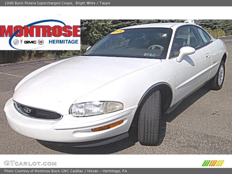 Bright White / Taupe 1998 Buick Riviera Supercharged Coupe