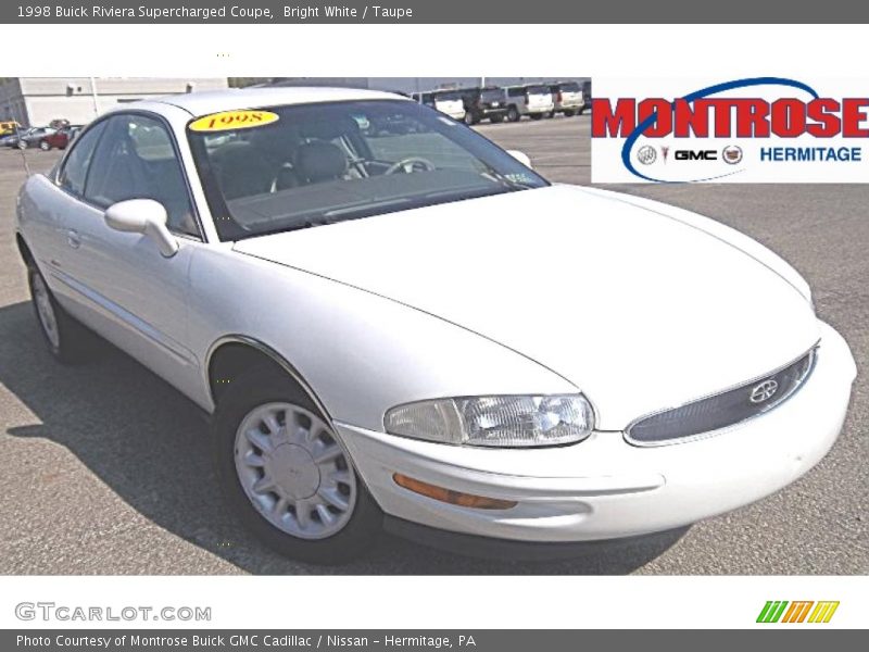 Bright White / Taupe 1998 Buick Riviera Supercharged Coupe