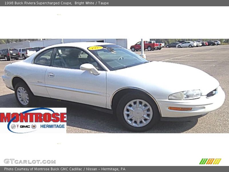 Bright White / Taupe 1998 Buick Riviera Supercharged Coupe