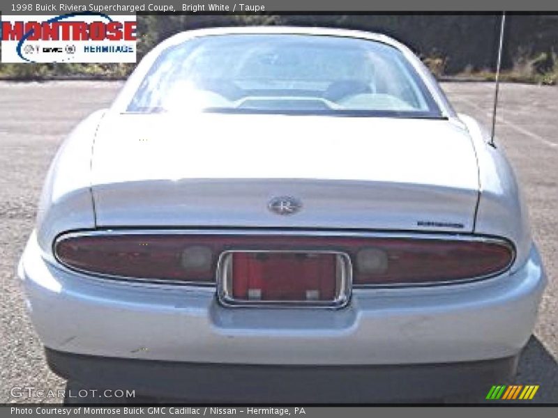 Bright White / Taupe 1998 Buick Riviera Supercharged Coupe