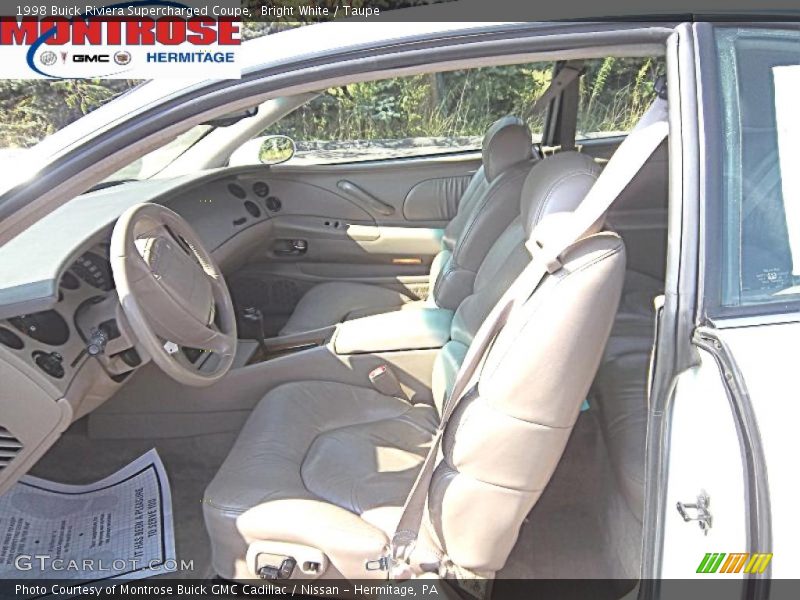 Bright White / Taupe 1998 Buick Riviera Supercharged Coupe