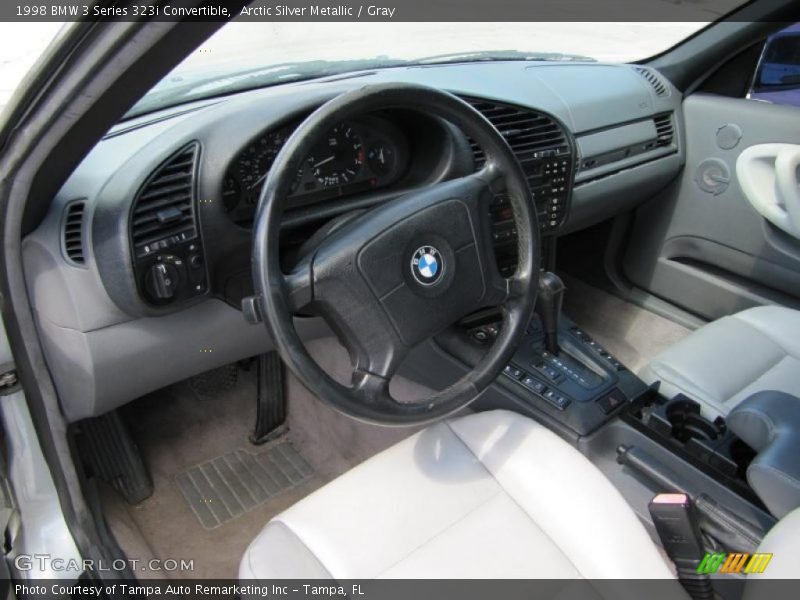 Arctic Silver Metallic / Gray 1998 BMW 3 Series 323i Convertible