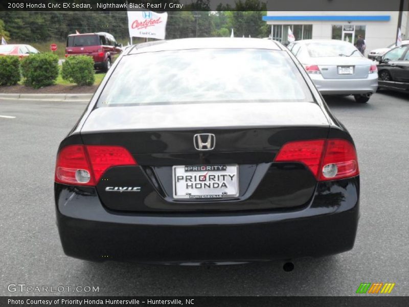 Nighthawk Black Pearl / Gray 2008 Honda Civic EX Sedan