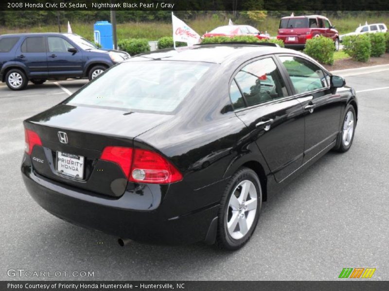 Nighthawk Black Pearl / Gray 2008 Honda Civic EX Sedan