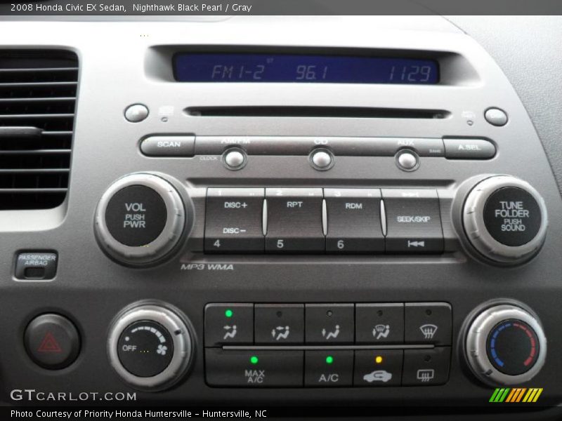 Nighthawk Black Pearl / Gray 2008 Honda Civic EX Sedan