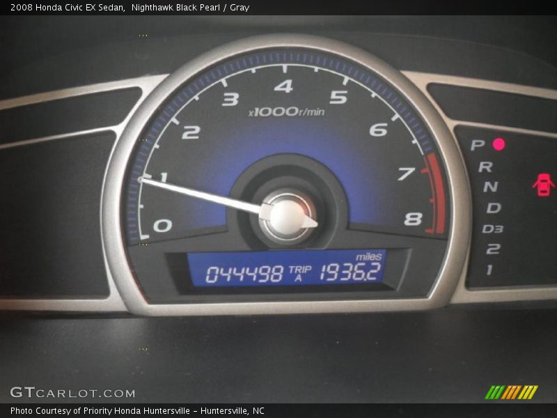 Nighthawk Black Pearl / Gray 2008 Honda Civic EX Sedan
