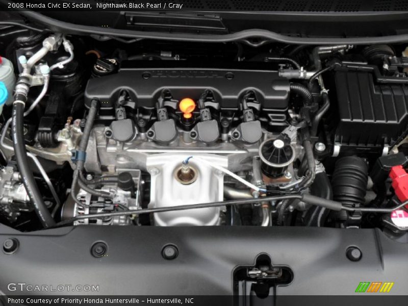 Nighthawk Black Pearl / Gray 2008 Honda Civic EX Sedan