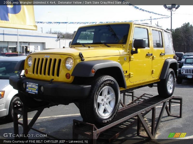 Detonator Yellow / Dark Slate Gray/Med Slate Gray 2008 Jeep Wrangler Unlimited X 4x4