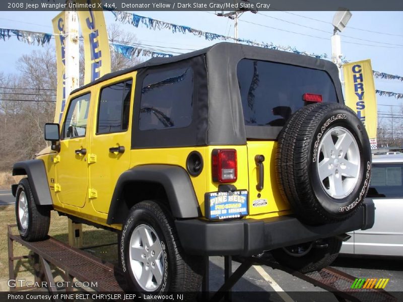 Detonator Yellow / Dark Slate Gray/Med Slate Gray 2008 Jeep Wrangler Unlimited X 4x4
