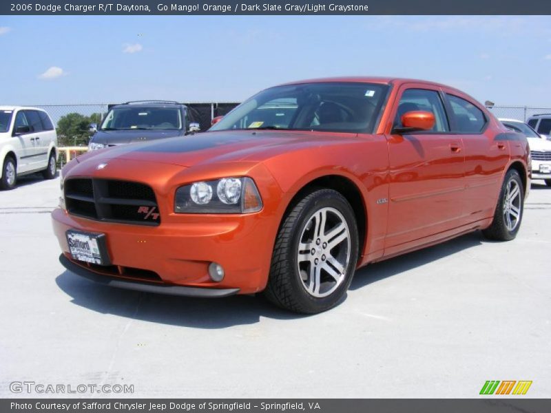 Go Mango! Orange / Dark Slate Gray/Light Graystone 2006 Dodge Charger R/T Daytona