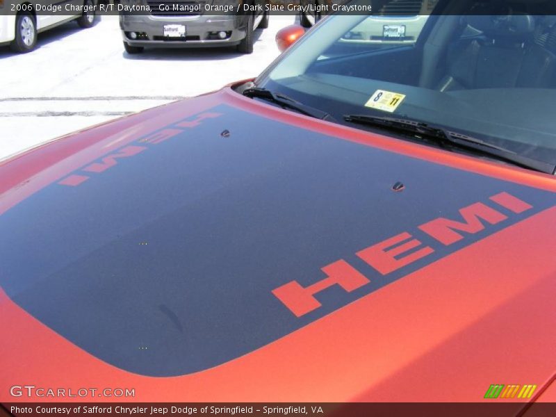 Go Mango! Orange / Dark Slate Gray/Light Graystone 2006 Dodge Charger R/T Daytona