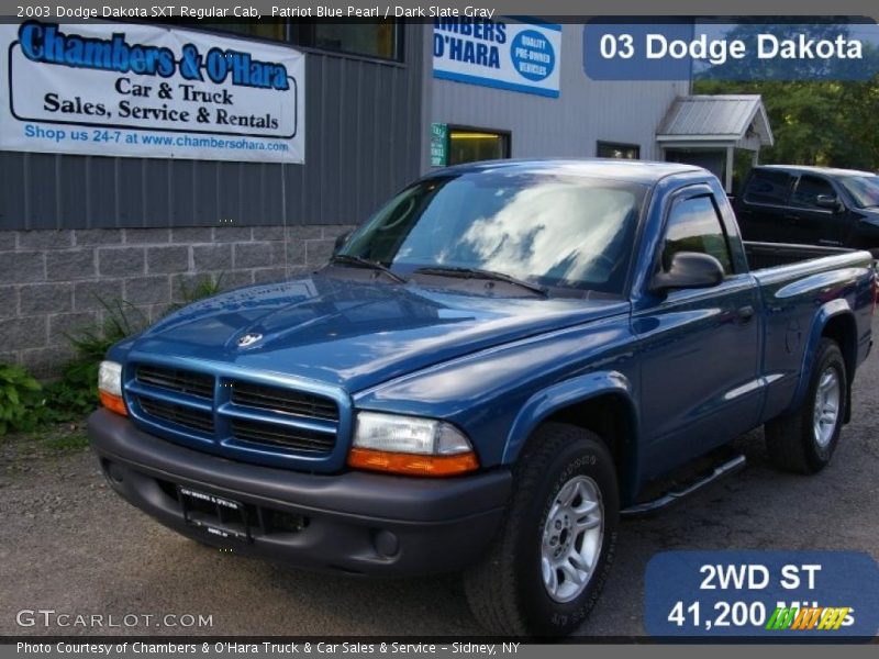 Patriot Blue Pearl / Dark Slate Gray 2003 Dodge Dakota SXT Regular Cab