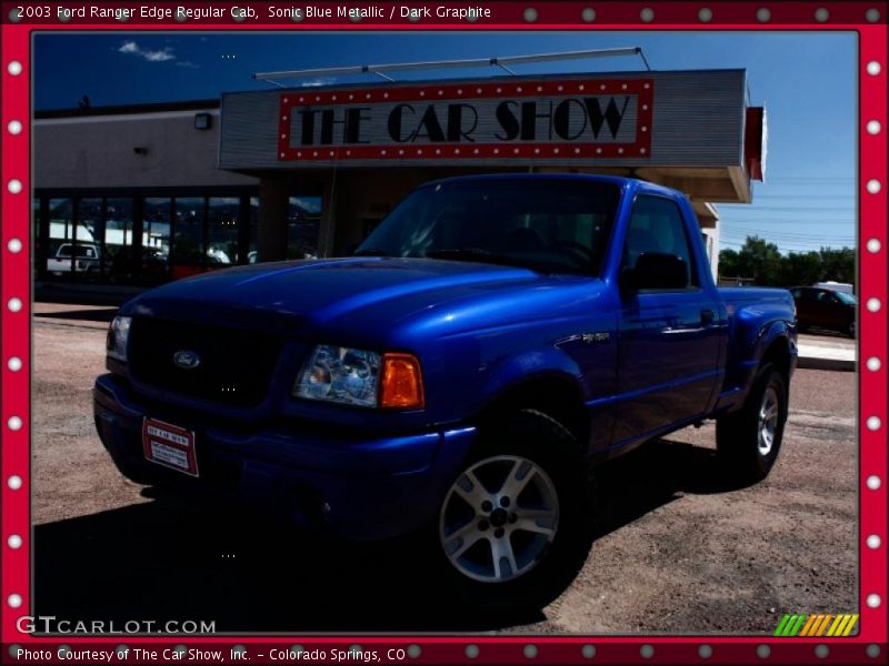 Sonic Blue Metallic / Dark Graphite 2003 Ford Ranger Edge Regular Cab