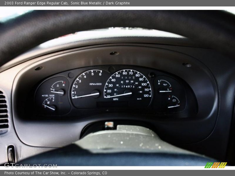 Sonic Blue Metallic / Dark Graphite 2003 Ford Ranger Edge Regular Cab