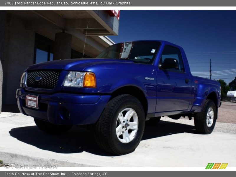 Sonic Blue Metallic / Dark Graphite 2003 Ford Ranger Edge Regular Cab