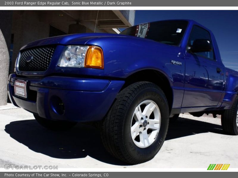 Sonic Blue Metallic / Dark Graphite 2003 Ford Ranger Edge Regular Cab