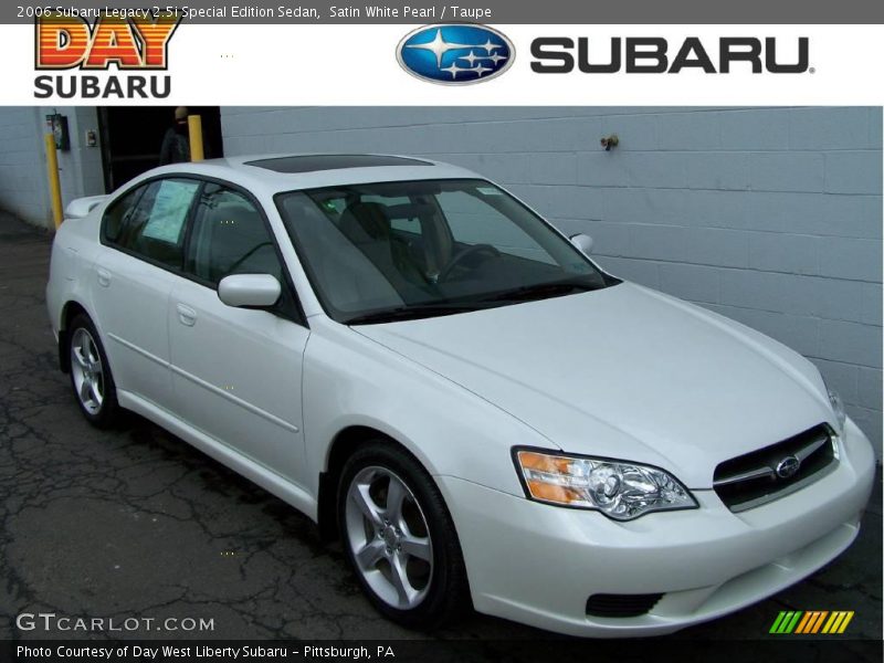 Satin White Pearl / Taupe 2006 Subaru Legacy 2.5i Special Edition Sedan
