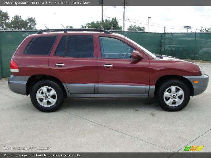 Merlot Dark Red / Gray 2005 Hyundai Santa Fe LX 3.5