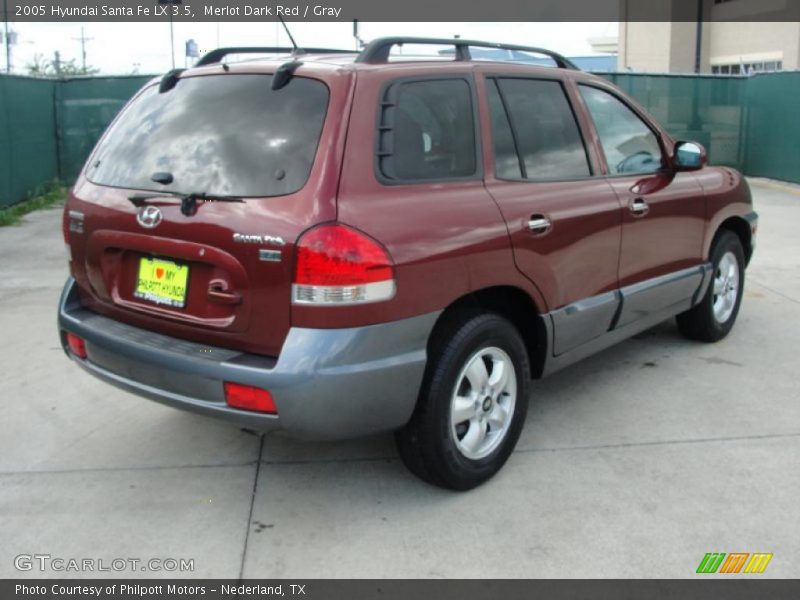 Merlot Dark Red / Gray 2005 Hyundai Santa Fe LX 3.5
