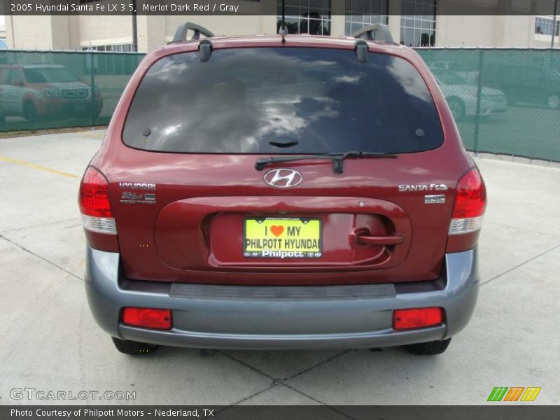 Merlot Dark Red / Gray 2005 Hyundai Santa Fe LX 3.5